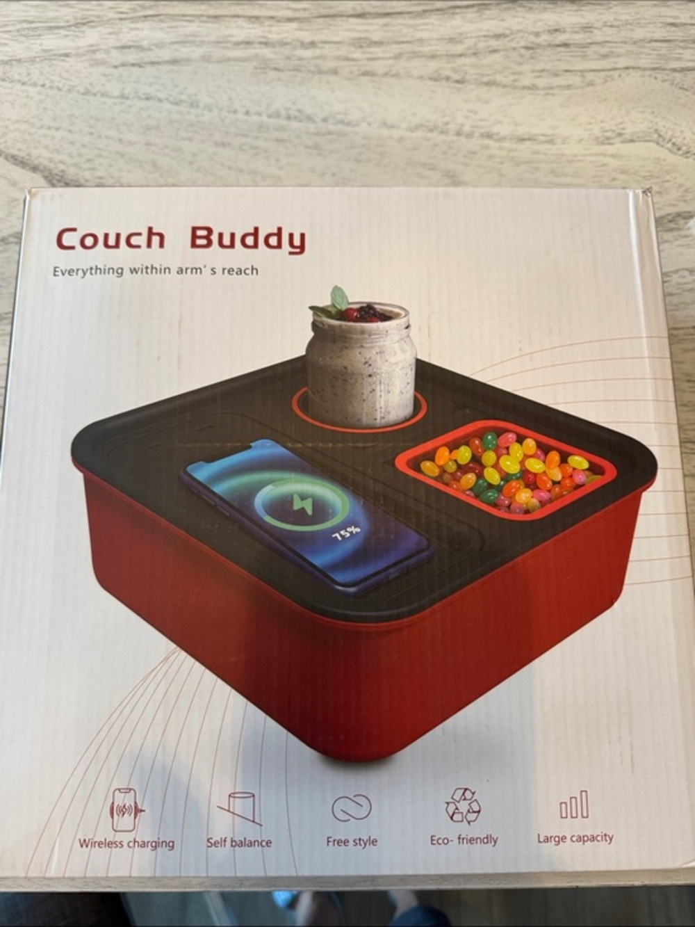 Couch Buddy Wireless Charging Snack & Drink Holder
Condition: New in Box